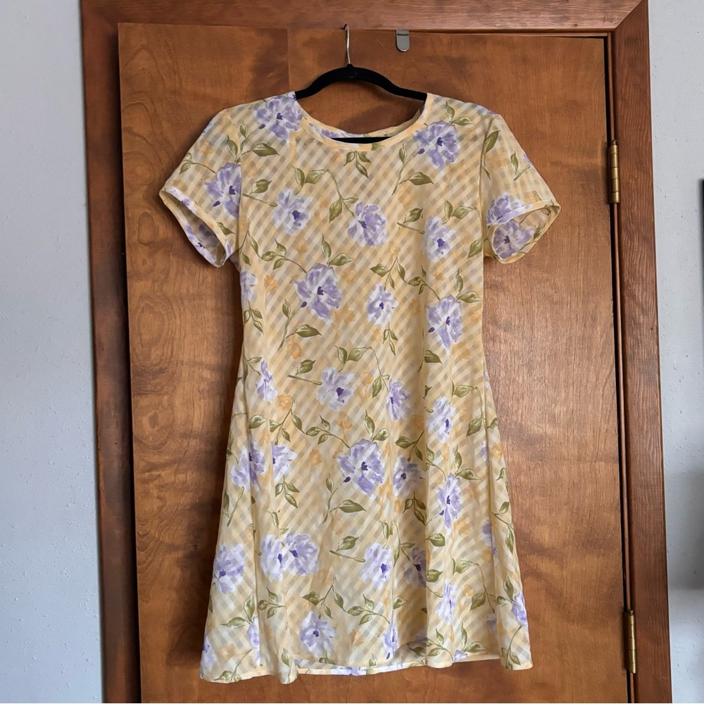 Vintage 90’s Yellow Floral Summer Dress
